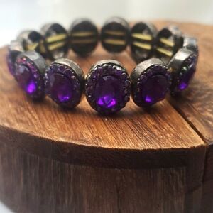 B2304 amythest tourmaline Norwegian bracelet stretch NEW ARRIVAL‎